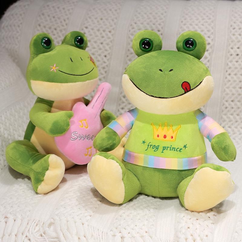 27cm Cartoon Adorable Animal Frog Plush Doll Gentleman Bow Tie Guitar Frog Reptile Plush Toy Home Decoration Present Designed For Children