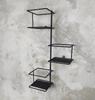 Jungle Wall Flower Stand for 3 Pots, Metal Plant Holder, Green Wall, Flower Hanger