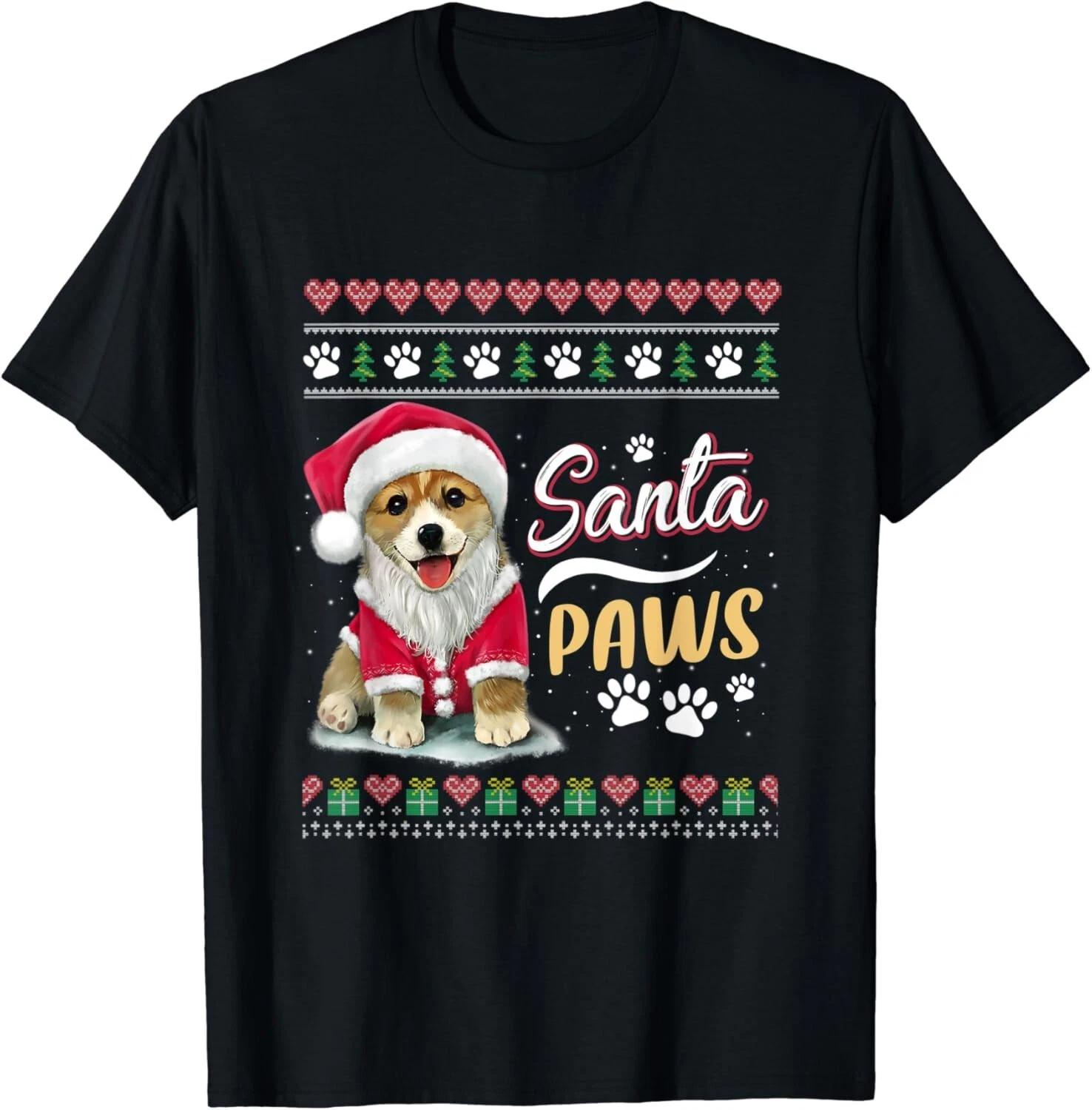 

Santa Paws Christmas Dog - Merry Christmas Funny Xmas Gift Unisex T-Shirt S