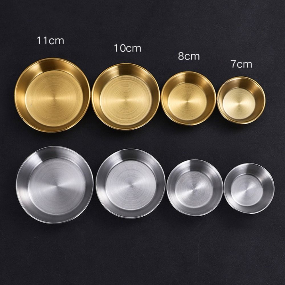 3pcs Stainless Steel Barbecue Sauce Cup Thickening Seasoning Dish Korean Sauce Dish  Kitchen