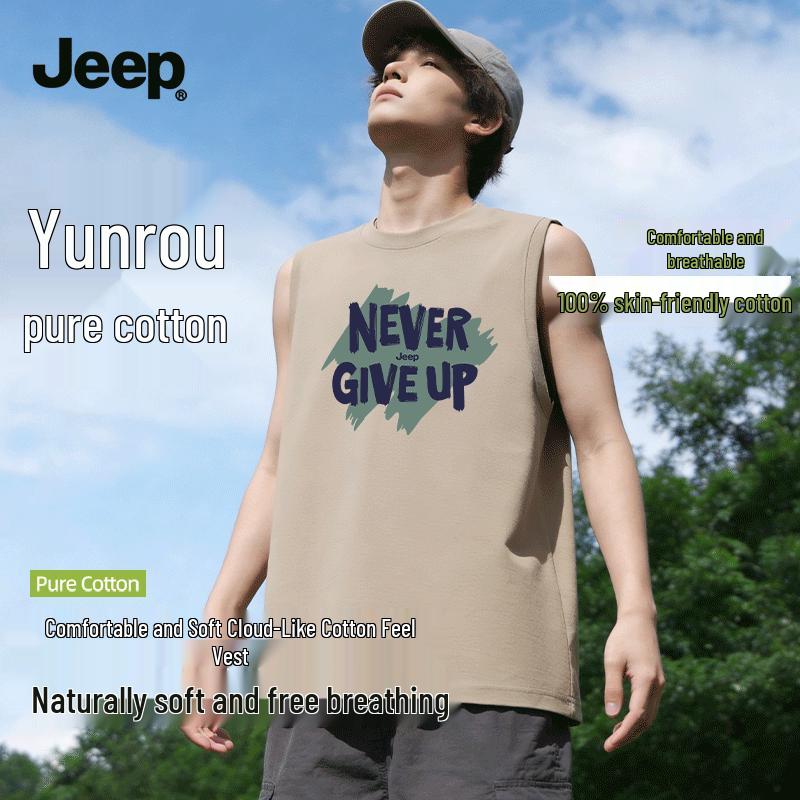JEEP Men s Cotton Sleeveless T-Shirt 2XL