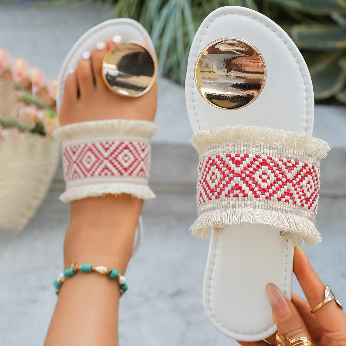 

Fashion Weave Women Slippers Beach Casual Sandals Bohemian Anti-slip Slippers Platform New Summer Trend Shoes for Women Slides Women 36 білий