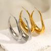 MamacitaSlay 316L Edelstahl Birnenform Hohl Ausgeschnitten Creolen 18K Gold Plated Wasserdichter Schmuck Einzigartige Ohrringe für Damen