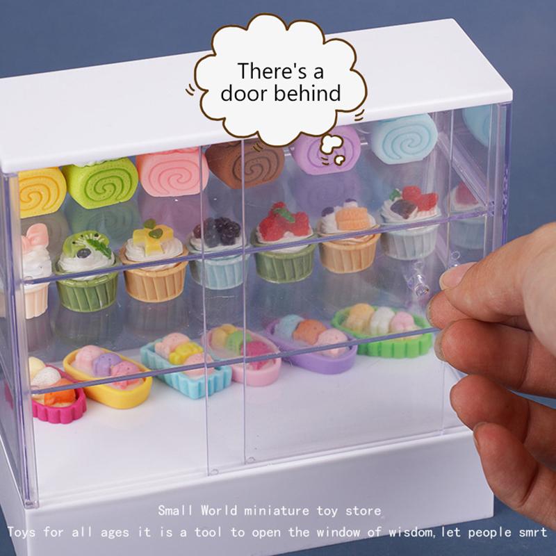 Casa de Bonecas Miniatura Loja de Bolos Decoração Balcão de Padaria Exibição Modelo de Comida Casa de Brincar Para Menina Presente Brinquedo de Cozinha