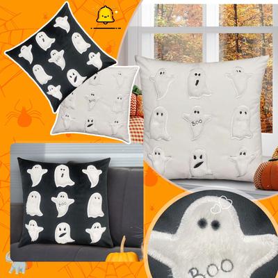 Halloween Plush Embroidered Pillowcase Living Room Sofa Party Decoration