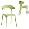 For Modern Stackable Dining Chair Set, No Assembly, Plastic Chair, Patio Chair, Suitable for Indoor and Outdoor Cafes and Restau