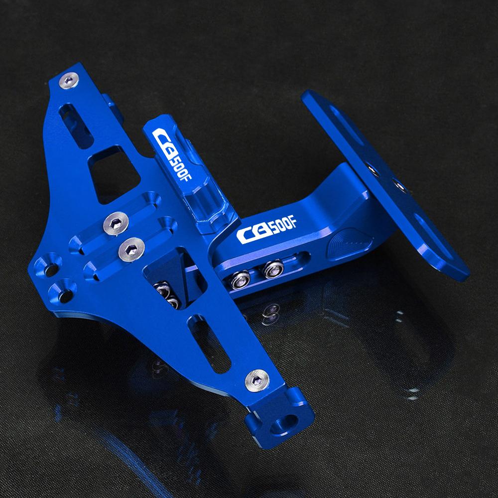 

For HONDA CB500F License Plate Holder CB 500F Bracket turn signal 2013 2014 2015 2016 2017-2023 Number Plate Frame LED Light синий