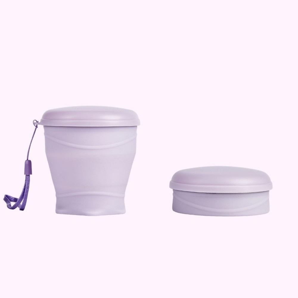 

180ml foldable water cup, silicone foldable travel cup - silicone foldable camping cup with lid - suitable for travel, camping,