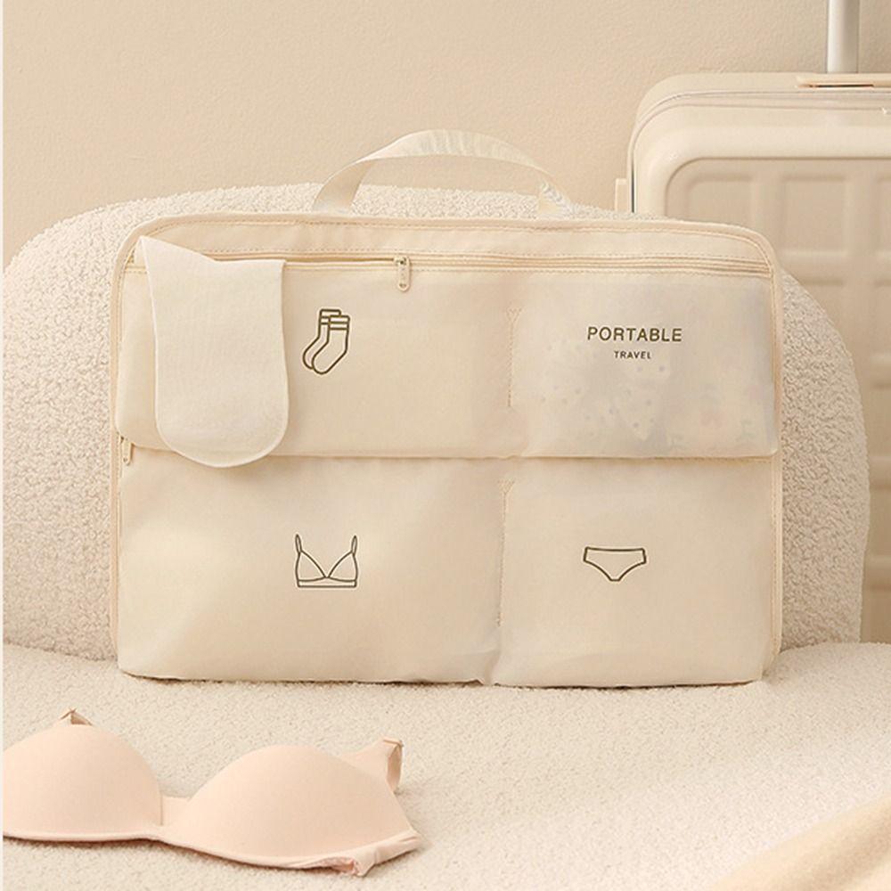 Large Capacity Hanging Clothes Bag 1 Compartments Foldable Closet Socks Dispenser With Handle Space-Saving