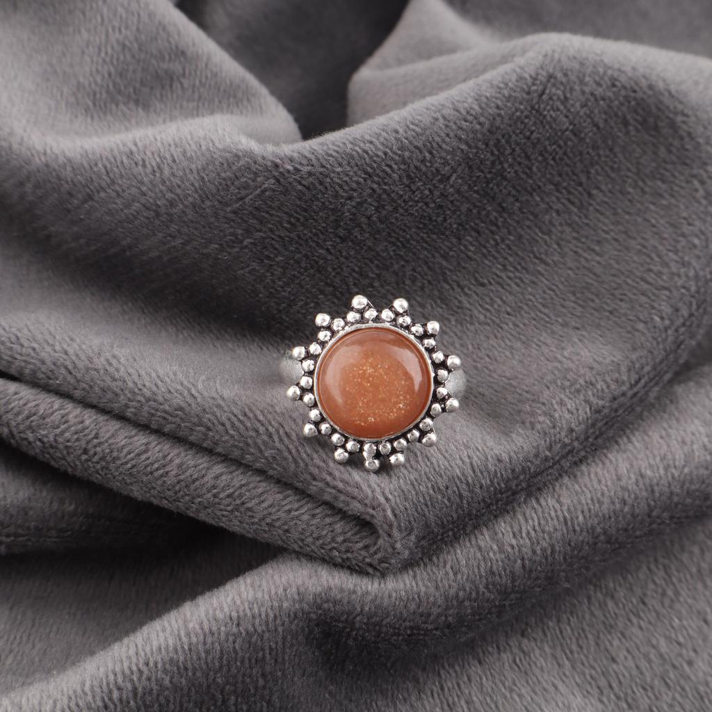 Peach Moonstone Gemstone Jewelry, 925 Sterling Silver Ring, Handmade Gorgeous Silver Ring, For Wedding Gift