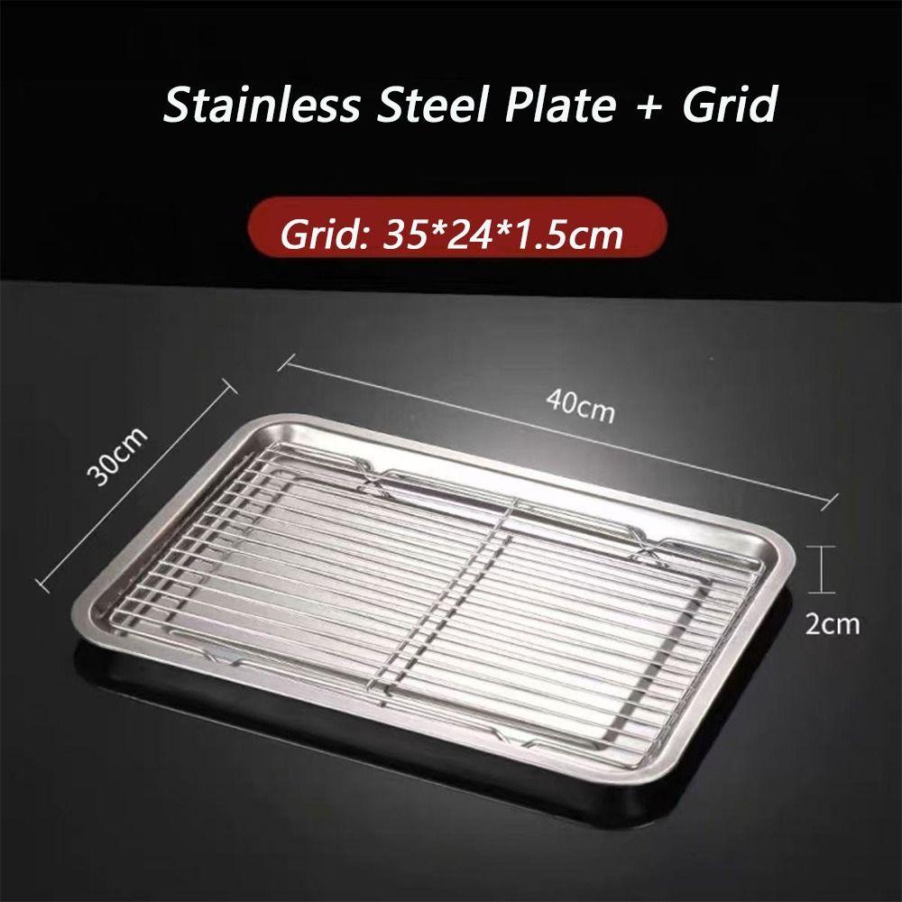 New 304 Stainless Steel Stainless Steel Baking Tray Oil Filter Removable Cooling Rack BBQ Tray Bakeware Oven Use