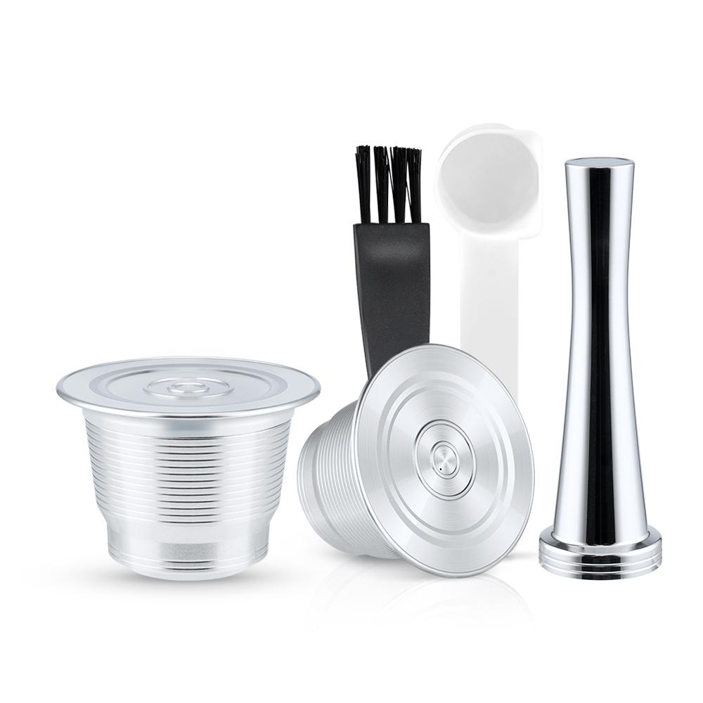 Capsula Caffè Ricaricabile Nespresso Pod Filtro Caffè Espresso in Acciaio Inossidabile con Pressino Capsula Riutilizzabile Articoli per Caffè