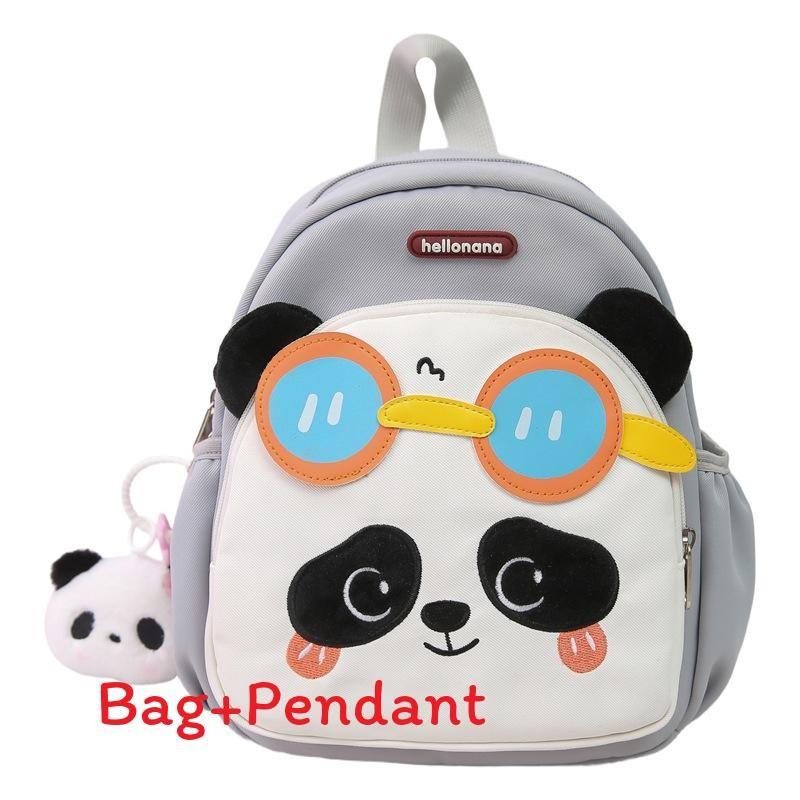 Childrens Toddler School Bag With Soft Shoulder Straps And Animal Pattern For Boys And Girls серый