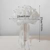 Elegant Pearls Ribbon Bridal Flower Bouquet with Rhinstones Studs for Bride and Bridesmaid Special Occasion Photo Props