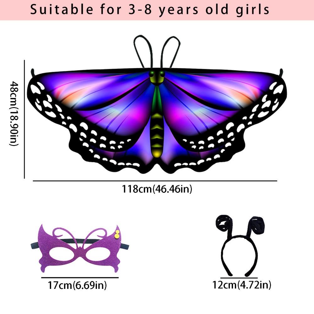 Fancy Dress Butterfly Wings Cape Colorful Kids Costume Fairy Butterfly Costume  Gift