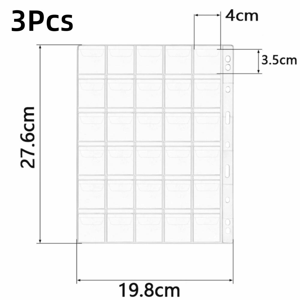 Transparent Inside Pages Coin Album Page PVC Badge Protector  for Coins&Badge