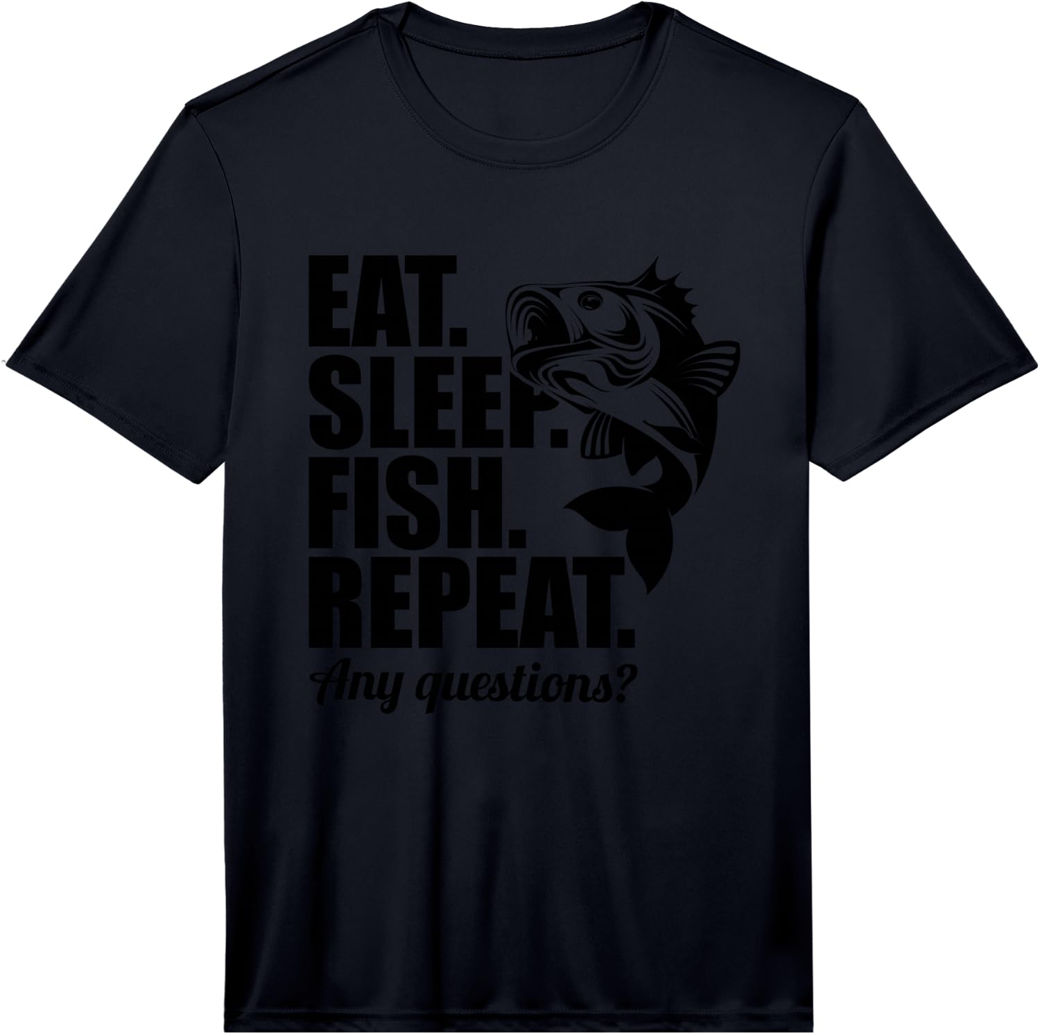 Eat Sleep Fish Repeat Funny Angel Gift Fun Performance Unisex T-Shirt M