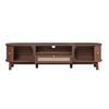 TV Cabinet with Doors and Drawers. TV Cabinet Made of Rattan, Solid Wood Doors, Storage Solution In Country House Style – Low Front Panel.