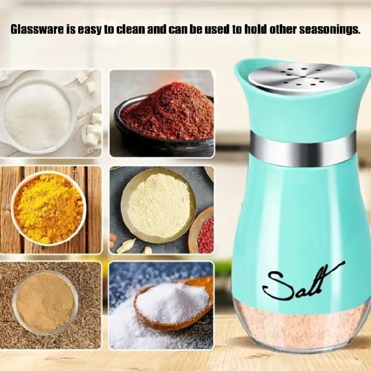 Rostfreie Salz-Pfeffer-Aufbewahrungsgläser mit sichtbarer Beschriftung für Picknicks, Camping, Esstische, Gewürzflasche