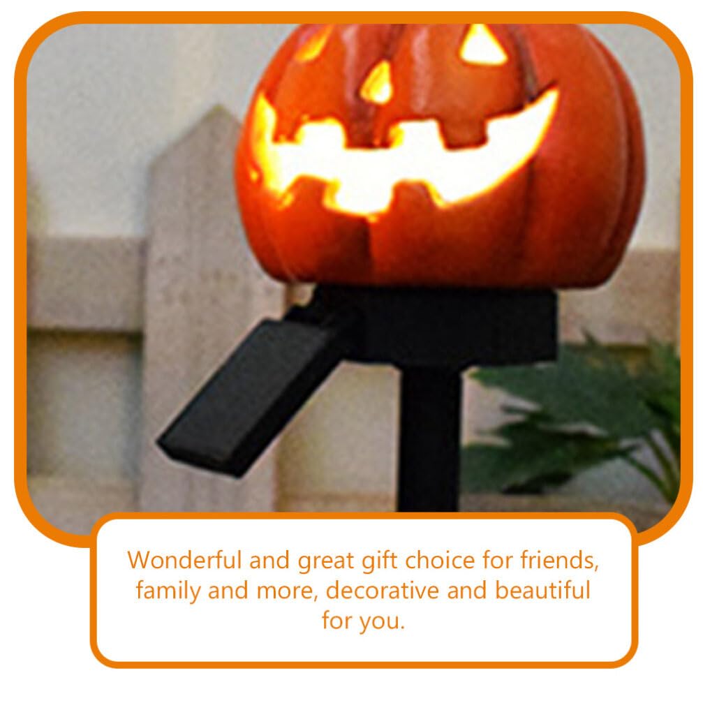 Solar Pumpkin Halloween Lights Decorative Stake Lamp 3 Assorted Jack-O-Lantern Shapes Solar Powered Outdoor Garden Patio Pathway Light Weatherproo