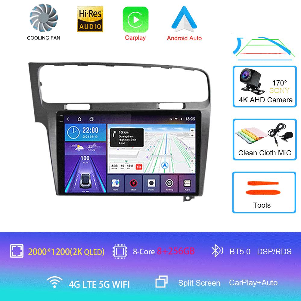Android 14 For Volkswagen Golf 7 2013-2020 MK7 Car Radio Multimedia Video Player Navigation GPS 5G WIFI Carplay Auto 360 Camera