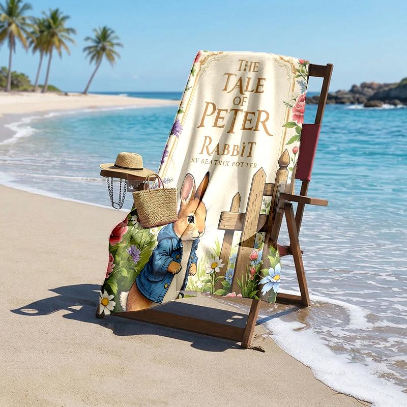 Peter Rabbit Fashion Beach Towel: Ideal for Summer Adventures Soft, Absorbent and Quick Drying Suitable for Swimming and Bathing
