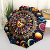 1pc Automatic Folding Umbrella with Mandala Design - Portable Tri-Fold Design, 8-Bone Iron Frame Outdoor Umbrella, Perfect Festival Gift for Fans, Tra