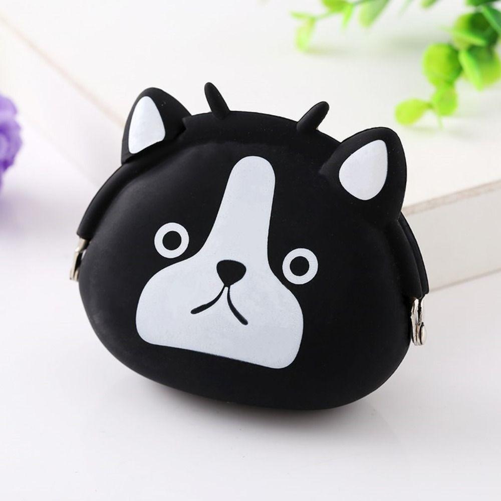 

INS Small Animal Wallet Solid Color Data Cable Storage Bag Cartoon Silicone Coin Purse Outdoor E