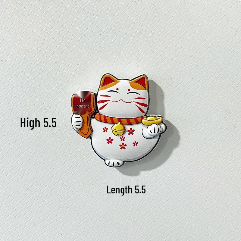 God of Wealth 3D Cartoon Lucky Cat Refrigerator Magnet