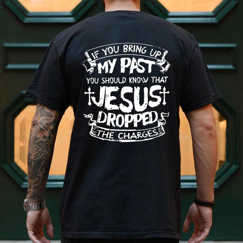 Men Tee Shirt Jesus Christ Back Printing T-Shirt Fashion Graphic Tops Gift for  Jesus Stree