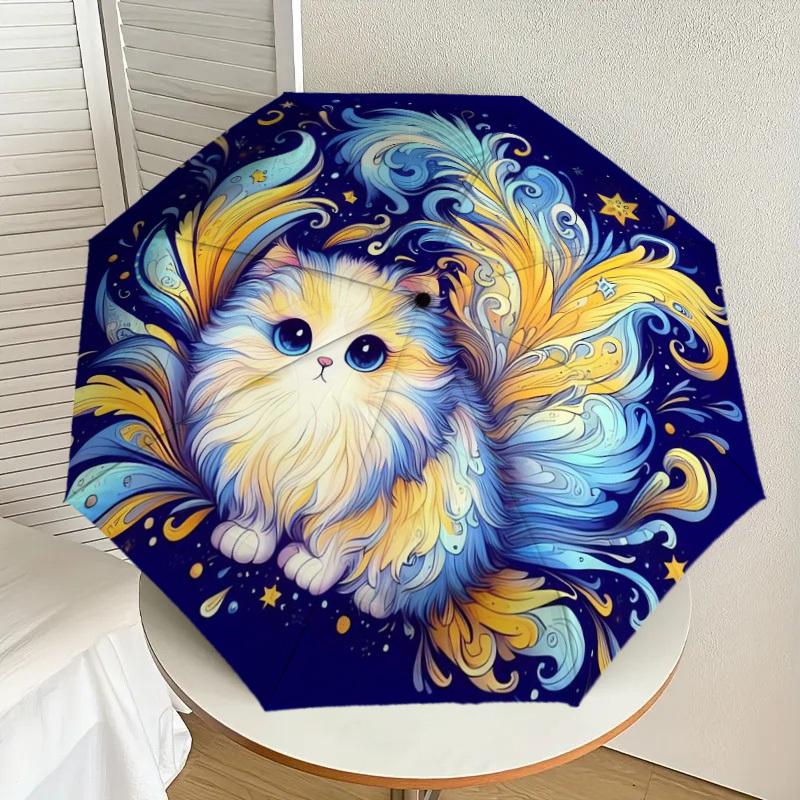 

1pc Cosmic Whiskered Whirlwind Umbrella with Plastic Handle,Suitable for All Seasons Home Travel Outdoor UmbrellaDD134