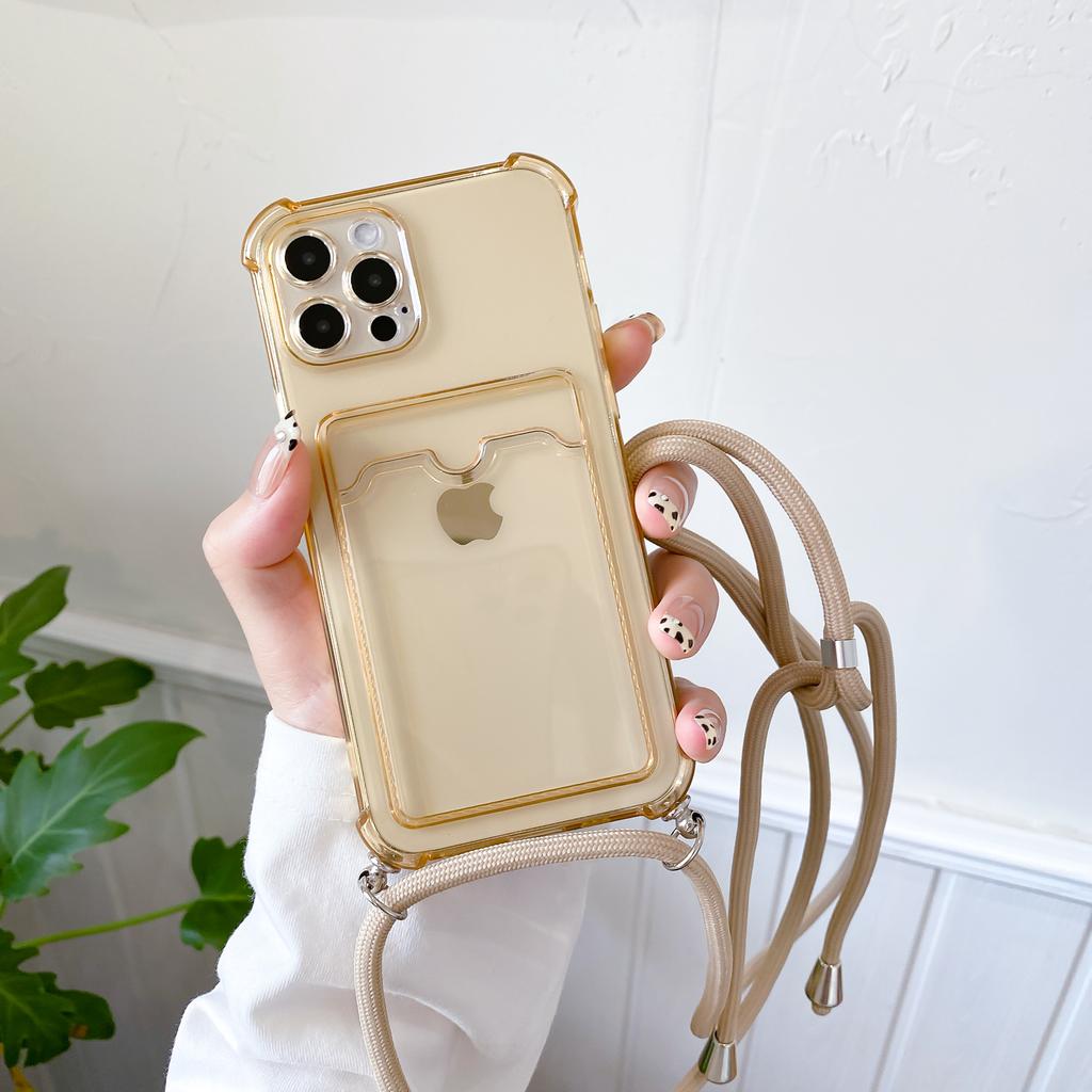 Crossbody Lanyard Hang Strap Case For iPhone 15 14 11 12 13 Pro Max XS 8 7 Plus X XR SE Shockproof Card Holder Wallet Cover