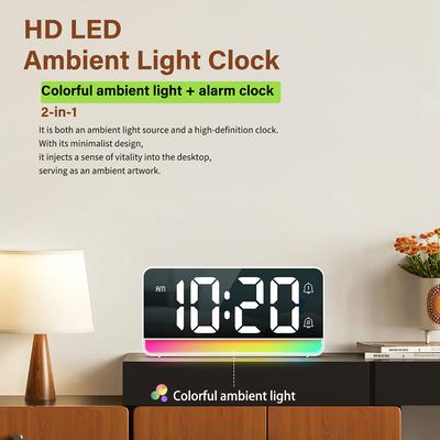 LED Digital Alarm Clock with Color Changing Night Light Easy Read Display for Bedroom Kitchen Office Home Décor