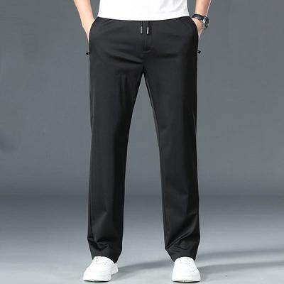 Men's Summer Loose Straight Plus Size Elastic Pants Simple Business Casual Pants