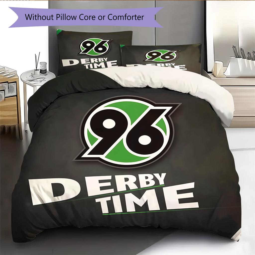 Hannover Football Club Pattern Bedding Quilt Set Home Decoration Gift (1 * Duvet Cover + 2 * Pillowcase Without Core)