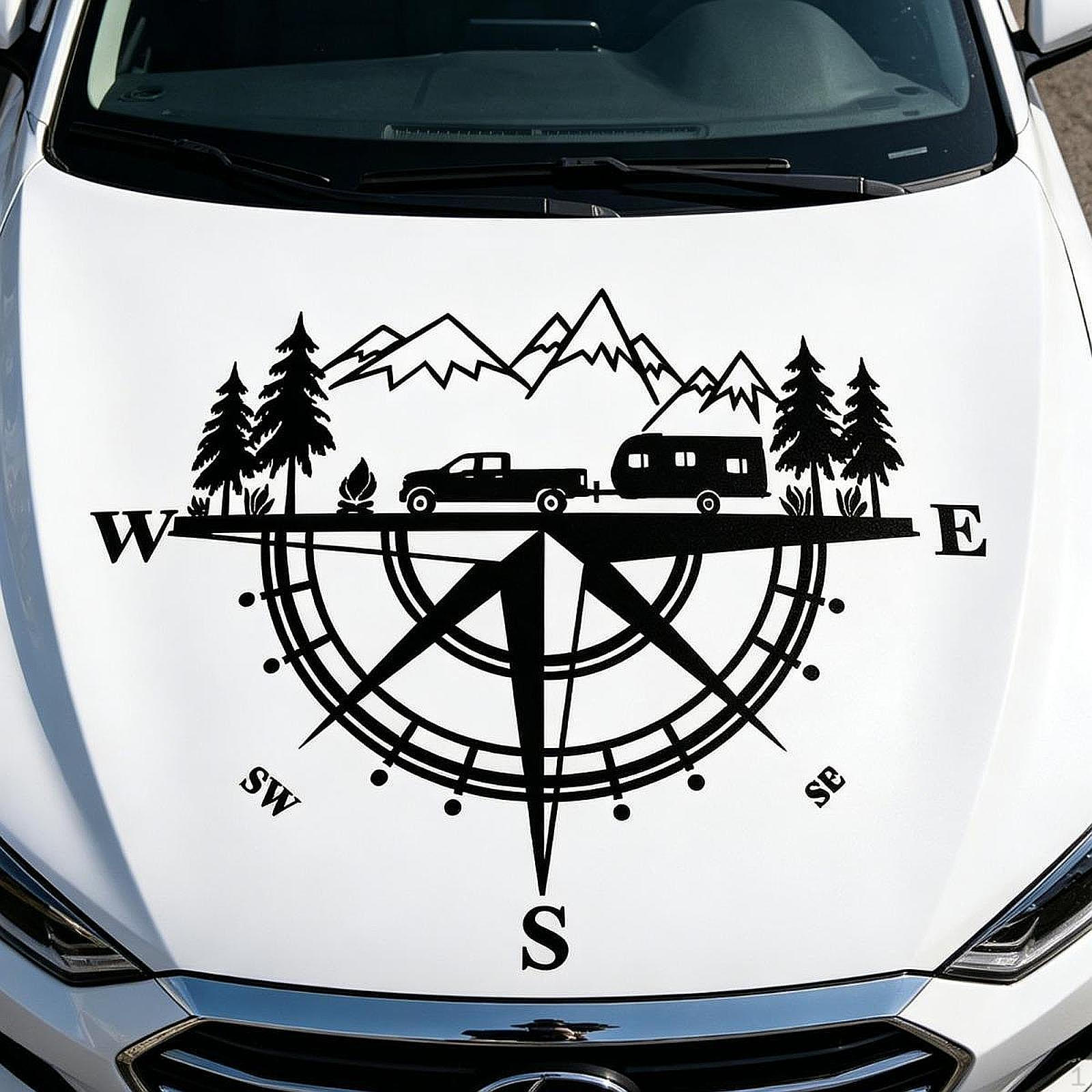 Car Sticker Decal Auto Unique Stylish Easy Installation Hood Decor for Bus чёрный
