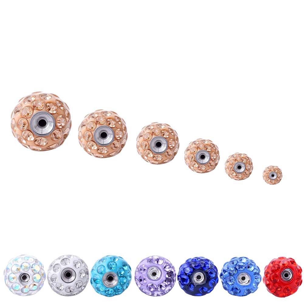 Gioielli per Piercing Shamballa con Sfera di Diamante per Labbra, Sopracciglia, Naso, Ombelico & Orecchini
