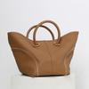 A Niche Vegetable Basket, Tote Leather, Laid-back Style, Hand-held Bag, Shoulder Bag, Soft Leather Water Bucket