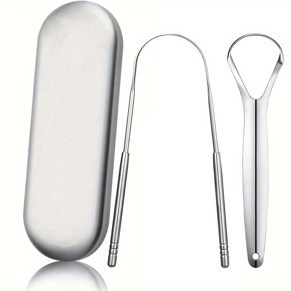 1/2Pcs Stainless Steel Tongue Scraper U-Shaped Metal Fresh Breath Cleaning Coated Oral Hygiene Care Tools