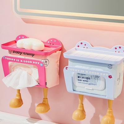 Without Drilling Wall Mounted Wet Wipes Holder Large Capacity Adhesive Storage Organizers for Bathroom Countertop
