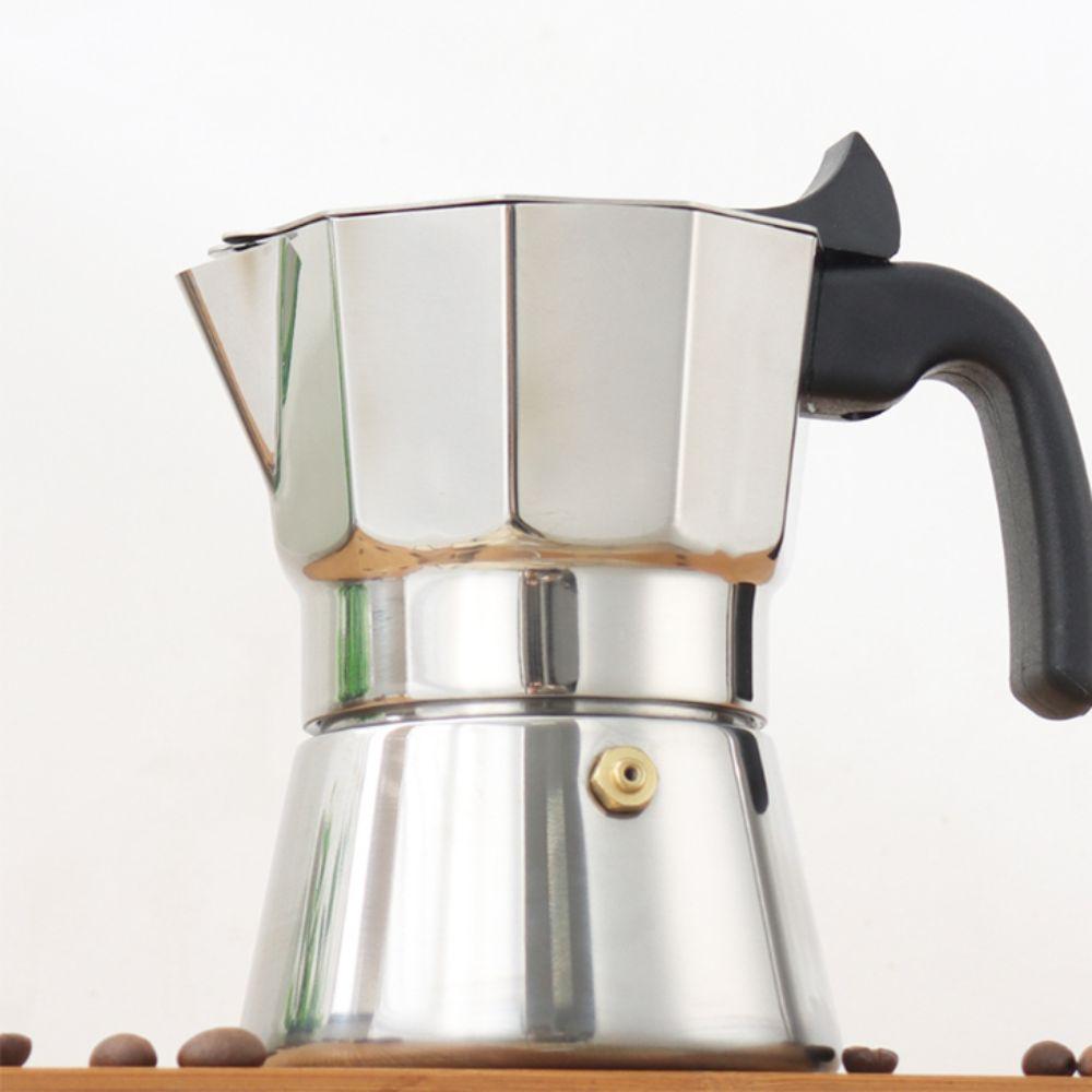 Stainless Steel Italian Mocha Kettle Shock-resistant Hand Brewing Coffee Pot  Stove