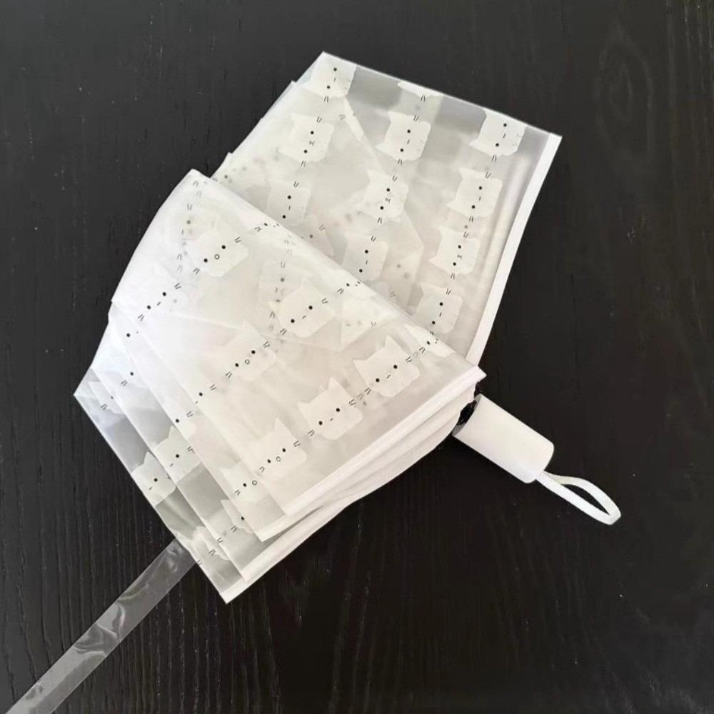 Cartoon Cat Kitten Umbrella Transparent Fully Automatic Umbrella Frosted Transparent Umbrella  Girl Manual operation