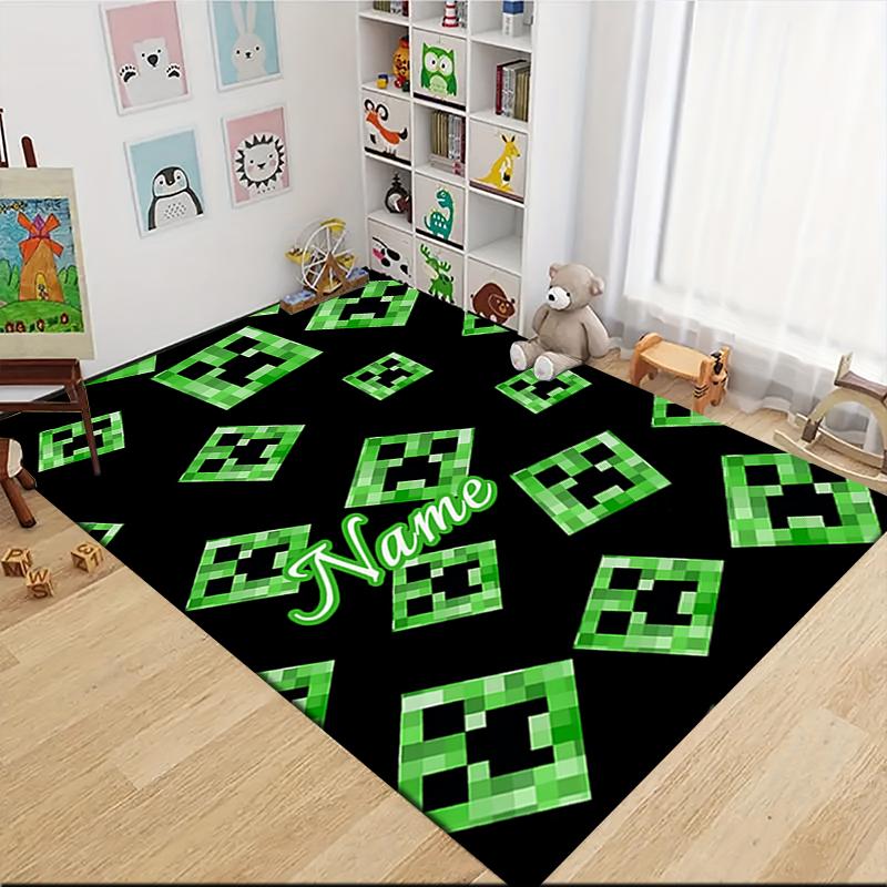 Custom Name Minecraft Adventure Quest Carpet Rug Customizable Soft Washable Anti-Slip Home Living Room Sofa Mats Personalized Rug. 0909408