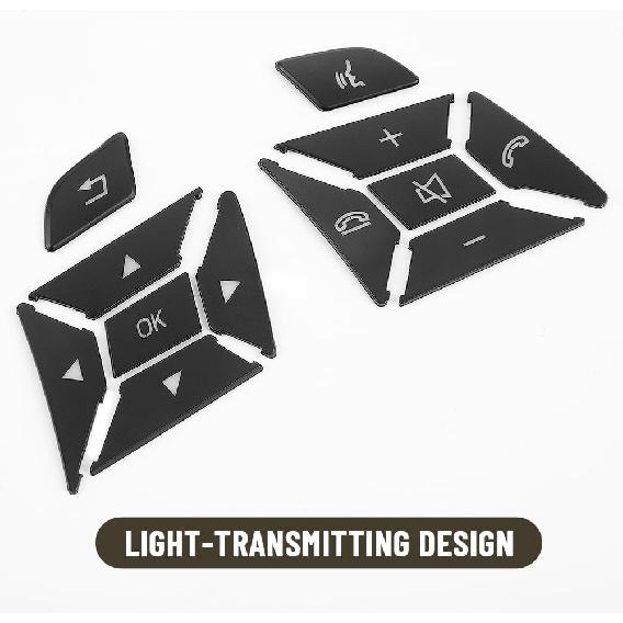 Car Steering Wheel Button Stickers Cover Replacement for Mercedes Benz ML GL GLK GLA CLA CLS SL A B C E G Class Interior Switch Button Decoration