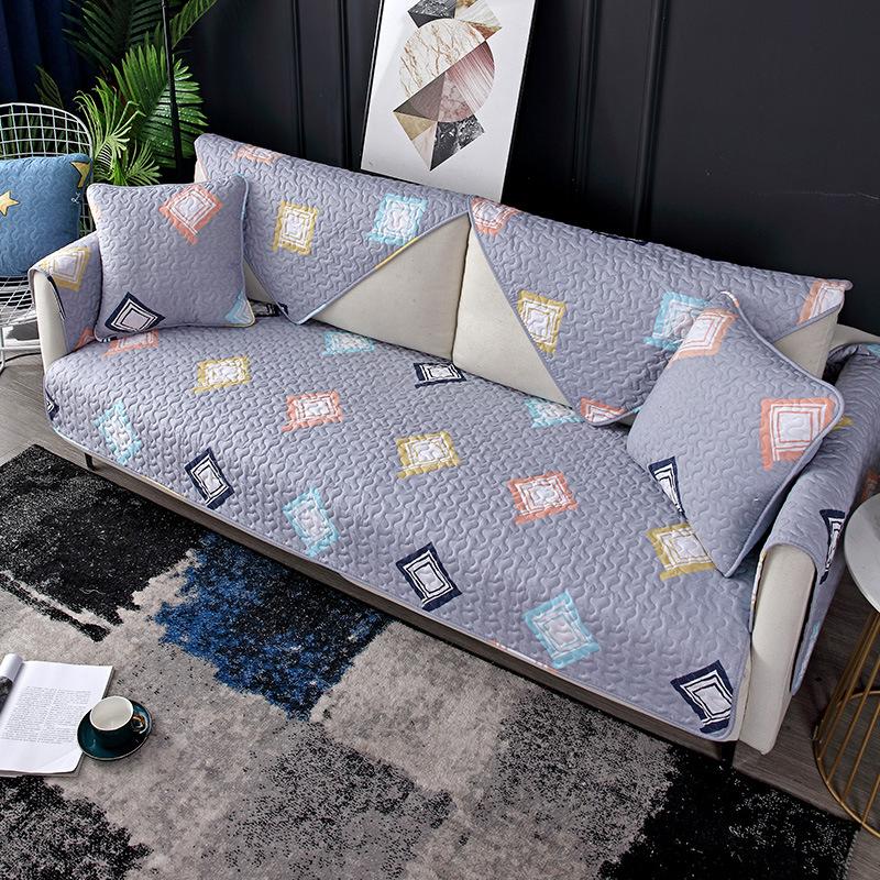 Prosty Materiał Nowoczesna Bawełniana Twill Cztery Pory Roku Antypoślizgowa Poduszka Pokrowiec na Sofę