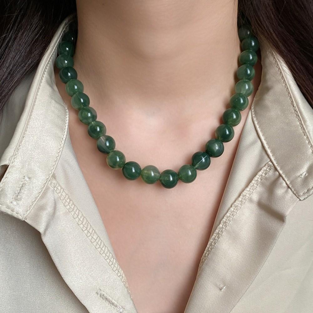 Smudging Round Beads Necklace Acrylic Collarbone Chain New Choker Necklace  Gifts