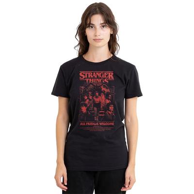 Stranger Things Mindflayer Gruppe Horrorfilm Poster Damen 100% Baumwolle T-Shirt Herren T-Shirts Top S-2XL, Schwarz