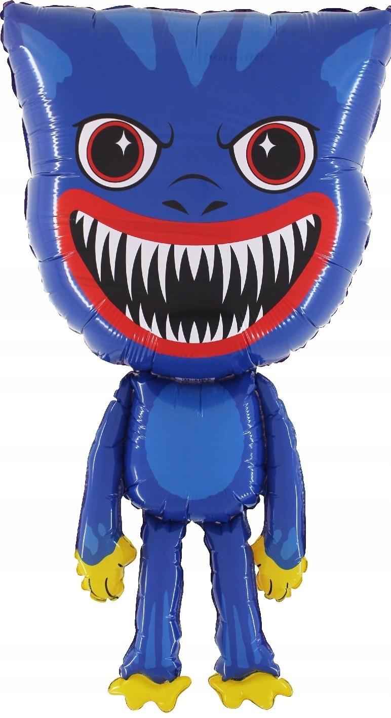 Blauer Huggy Wuggy Folienballon Geburtstag 78cm