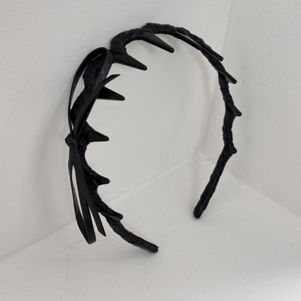 U-förmiges Wellen-Haarband Dünnes PU-Leder-Haarband Retro-Schleifen-Kopfband Mädchen/Damen