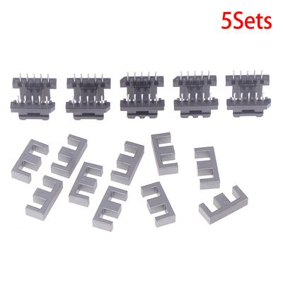 5Sets Ee19 5 With 5Pin Transformer Bobbin Pc40 Ferrite Core Vertical 10 Ferrite Halves And 5 Bobbin Magnetic Core Bobbins